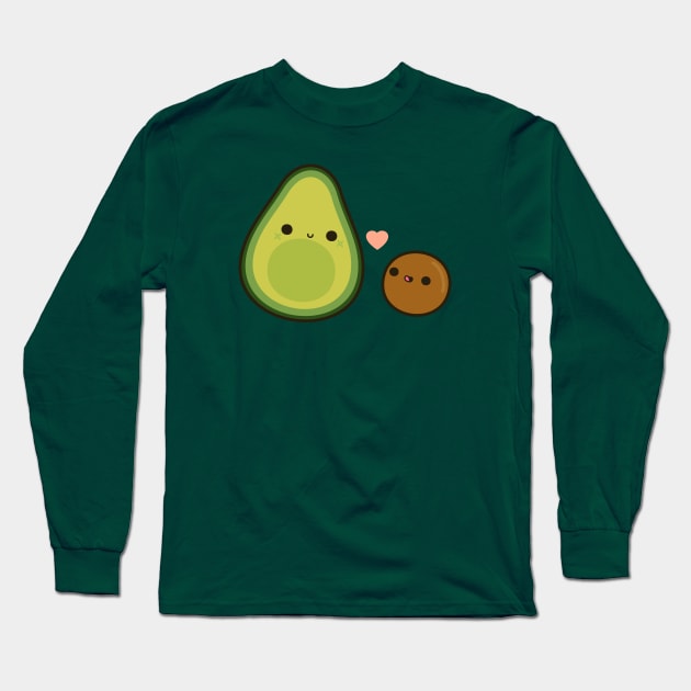 Cute avocado and stone Long Sleeve T-Shirt by peppermintpopuk